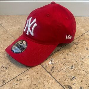New Era Red NY Yankees Baseball Cap with White Logo